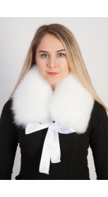 White fox fur collar - neck warmer